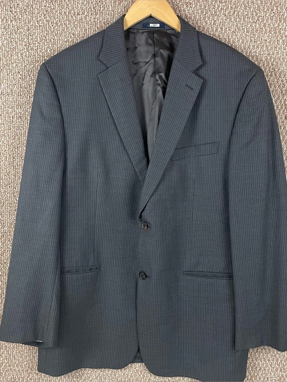 Ralph Lauren Blazer Men’s 44R Grey Pinstripe Wool 2 Button Single Vent R4